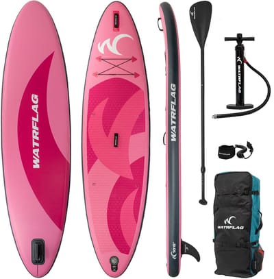 Watrflag Glide-Pink SUP Board 10'6'' Set - 320 cm - Allround Opblaasbaar Stand Up Paddle Board met peddel, pomp en rugzak 320