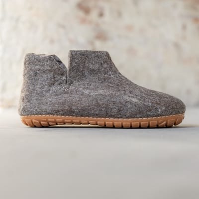 Vilten Hoge Heren Pantoffel Jado - Sesam - Maat 42 - Harde Zool