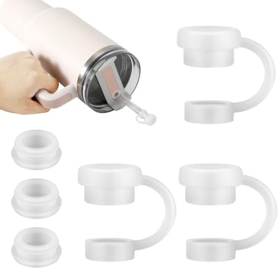 Dailygoods- Morsstopper met Rieten Hoes - 3st Siliconen Lekvrij - BPA-Vrij Bekeraccessoires - Compatibel met YETI - 5,8x1,7cm