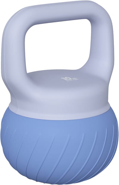 SPORTNOW Kettlebell - Kunststof, metallic zandkleur - 24 x 24 x 32 cm - Blauw