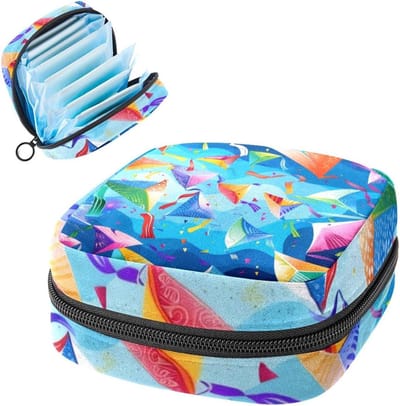 Opbergtas Maandverband - Menstruatiecup Zakje - Hygiënisch Opbergen - Privacy Beschermend - 12 x 17 x 17 cm - Luipaardbloem