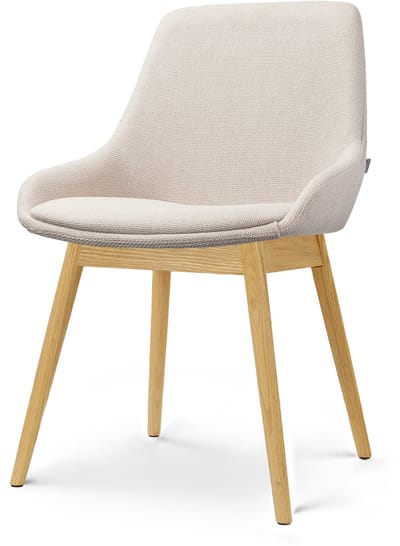 Nolon Nio-Isa Eetkamerstoel beige - houten onderstel - japandi - comfortabele zitting