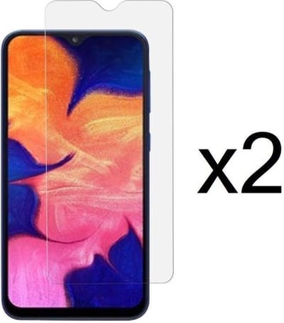 2x Screenprotector Tempered Glass Glazen Gehard Screen Protector 2.5D 9H (0.3mm) - Glasplaatje Geschikt voor: Samsung Galaxy A10E Lite