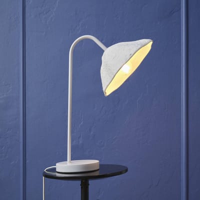 OSRAM tafellamp Decor Lotus Leaf wit van metaal en papier-maché, E14, dimbaar, 219 mm lengte, lampenkap van gerecycled materiaal, duurzaam dankzij vervangbare lichtbron, eenvoudig te installeren