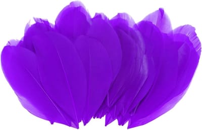 50 Stuks Donker Paarse Natuurlijke Gansveren voor Ambachten, Fluffy Pluimen voor Bruiloft Decoraties, Droomvangers en DIY Creaties