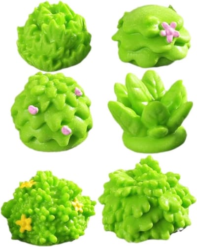 Miniatuur Gras Clusters - Hars Gras Planten - Landschap Decoratie - Compact Ontwerp - 6 Stuks - Groen