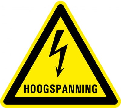 Waarschuwingssticker elektrische hoogspanning 50 mm - 10 stuks per kaart