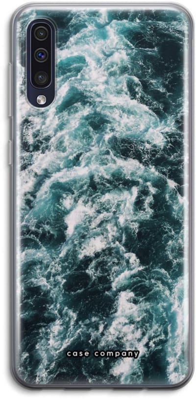 Hoesje geschikt voor Samsung Galaxy A50 hoesje - Zee golf - Soft Cover Telefoonhoesje - Bescherming aan alle Kanten en Schermrand