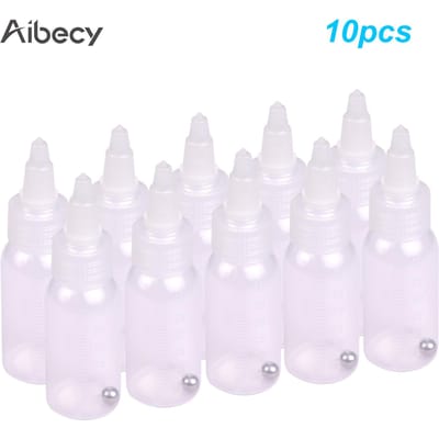 Aibecy 10 pièces Bouteilles de peinture pour aérographe et bouteilles de stockage de 35 cc (1,2 once) avec ligne graduée pour 10pcs Storage Bottles