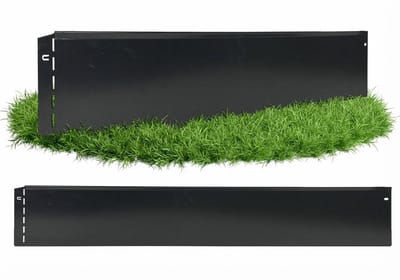 GartenAZ Borderrand - Gazonrand van Verzinkt Staal - Flexibele Montage - Antraciet - 100 cm x 13 cm (30 stuks)