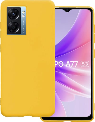 Hoesje Geschikt voor OPPO A77 - Sterk & Shockproof - Hoes Cover - Siliconen Case - Geel