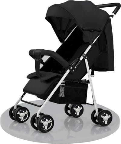Ultralichte kinderwagen met verstelbare ligpositie - draagbare reisbuggy voor pasgeborenen tot 40 kg