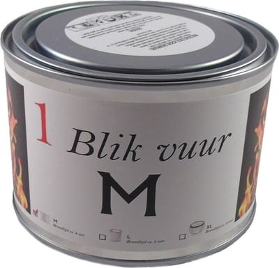 Tuinfakkel vuur verlichting in blik - 11 x 7 cm - 4 branduren- Zweedse fakkel - Vuurblik - Tuinkaars/outdoor kaars - Tuinverlichting/tuindecoratie