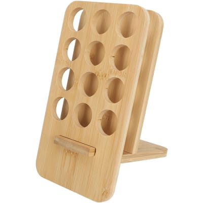 Houten Essentiële Olie Standaard Tafelblad Aromatherapie Display Opbergrek voor Nagellak Cosmetica Houdt 12 stuks 10ml Flesjes beige