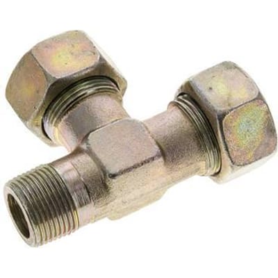 18L & M22x1.5 (con) Verzinkt Stalen L-Snijringkoppeling Buitendraad 315bar ISO 8434-1