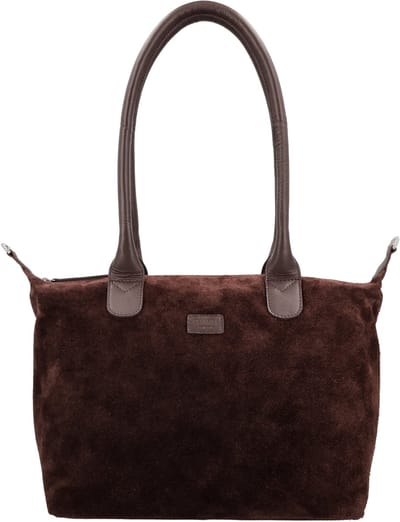 Charm London Buckingham Royale Shopper - Schoudertas - Crossbody - Dames - Leer - Suede - Leren Dames Tas - Donkerbruin