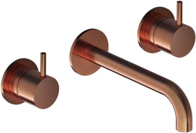 Hotbath Cobber - Wastafelmengkraan - zonder Waste - Laag - Geborsteld Koper PVD - Inbouw - Messing - V03