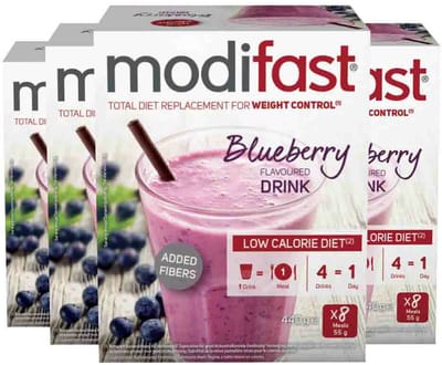 Modifast Weight Control Milkshake Blueberry - 4 x 8 x 55 gr - Voordeelverpakking
