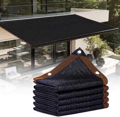 Dailygoods- Schaduwdoek 2x3 m - Schaduwzeil - Zonweringsnet - Tuin - Pergola - Zwart - Polyethyleen - Zonnescherm