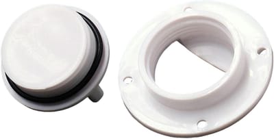 Boot Afvoerplug - Afvoerstop Dek - Waterdicht Maken - Roestvrij Staal - 9x6x5 cm - Wit