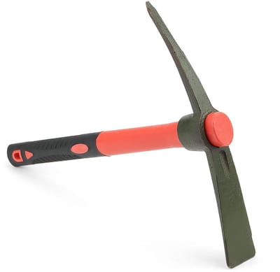15 Inch Pick Mattock met Handvat, 38x29cm Tuin Mattock, Ideaal voor Tuinieren, Planten en Kamperen