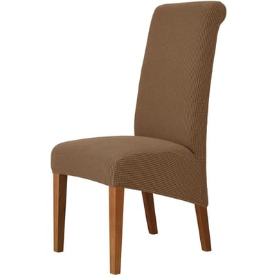 Housse de Chaise Universelle à Dossier Haut pour Salle à Manger Hôtel Taille XL T Jacquard Très Grande Extensible Spandex Housses de Chaise Lavable M size (45-58cm)