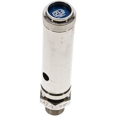 G 1/4'' vernikkeldMessing Vooringesteld Overdrukventiel 42 Bar DN 8 - SFL-BN-8-42-014