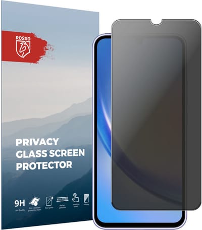 Rosso Privacy Screen Protector Geschikt voor de Samsung Galaxy A34 - 9H Gehard Glas - Case Friendly Tempered Glass - Eenvoudige Installatie