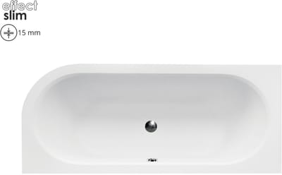 Badland AVITA SLIM hoekbad 170 x 75 cm rechts wit met styropor ombouw