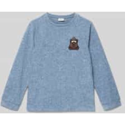 Regular fit shirt met lange mouwen en geborduurd motief