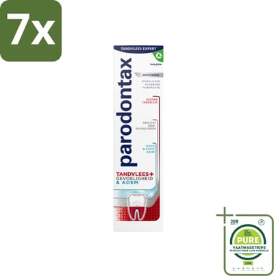 7 x Parodontax - Tandpasta - Tandvlees+Gevoeligheid & Adem - Whitening - 75 ml - Grootverpakking - Tandvlees - Gevoeligheid - Adem - Witte Glimlach - Tandpasta