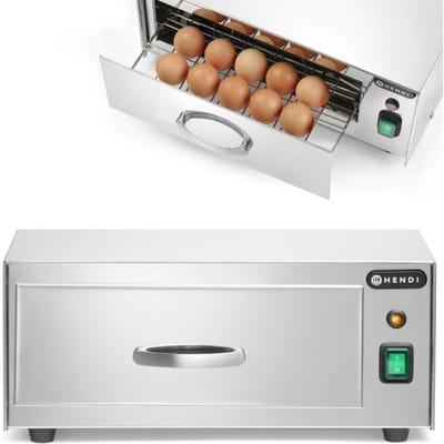 Hendi - Serie - Roestvrijstalen Eisterilisator - 10 eieren - UV Bescherming - Automatische Uitschakeling