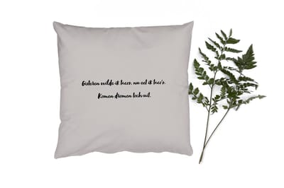 Sierkussens - Kussentjes Woonkamer - 50x50 cm - Taupe - Gisteren wilde ik tacos, nu eet ik taco's. komen dromen toch uit - Quote