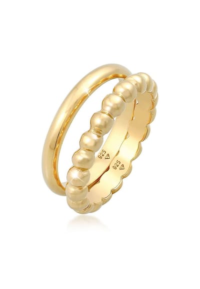 Elli - Ring - Dames Band Ring Duo Basic Ball Trend in 925 Sterling Zilver - Dames