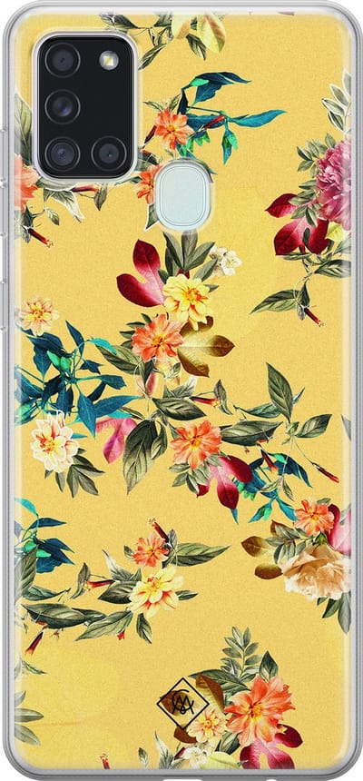 Casimoda® hoesje - Geschikt voor Samsung A21s - Floral Days - Backcover - Siliconen/TPU - Groen