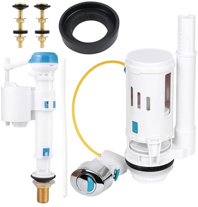 Dailygoods- Toiletreservoirvervangingsset - Waterbesparend mechanisme - Hoogte verstelbaar 20-34 cm - Dubbele spoelklep - Anti-vortex inlaattechnologie - Laboratoriumgetest voor 500.000 spoelcycli - Toiletmechanisme