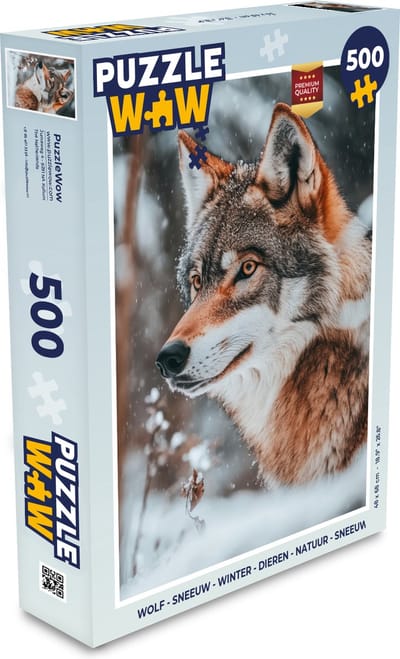 Puzzel Wolf - Sneeuw - Winter - Dieren - Natuur - Sneeuw - Legpuzzel - Puzzel 500 stukjes