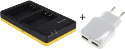 Huismerk Duo lader voor 2 camera accu's Canon LP-E17 + handige 2 poorts USB 230V adapter