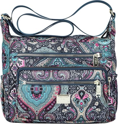 Nylon Crossbody Tas - Schoudertas Dames - Dagelijks Gebruik - Waterafstotend Nylon - 26 x 9 x 21 cm - Floral