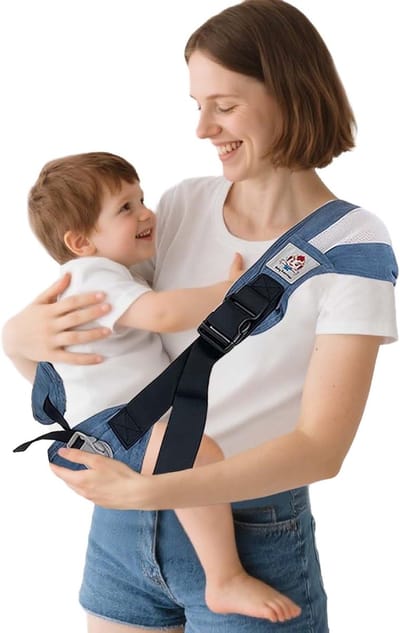 Babydrager - Draagzak peuter - Handsfree dragen - Verstelbare heupzitting - 0-36 maanden - Blauw