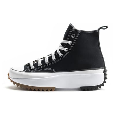 Converse Run Star Hi Zwart Unisex Sneakers Wit Gum 166800C 45 black