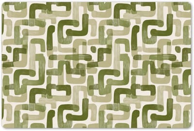 Placemats 45x30 cm - Placemat kunststof - 1 stuk - Modern - Grafisch - Groen - Borden onderleggers - Decoratie voor op tafel - Keuken tafeldecoratie accessoires - Vinyl onderlegger - Tafelversiering