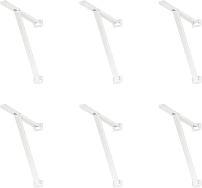6 x siwitec kantelbeugel in wit, plank voor schuine plafonds, draagvermogen 200 kg, plankbeugel