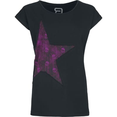 R.E.D. by EMP T-shirt - T-shirt met ster - S - voor Vrouwen - zwart