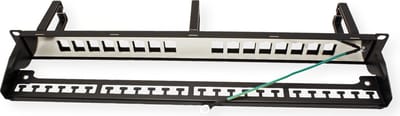 ROLINE 19" keystone patchpaneel, 16P, afgeschermd, zwart