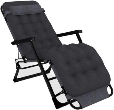 Loungezetel - Zonnebed Tuin - Ontspannen Buiten - Verstelbare Rugleuning - 178 cm Lengte - Grijs