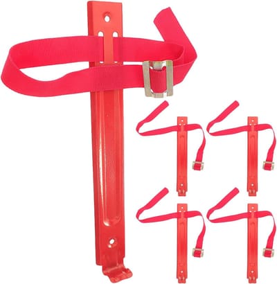 Brandblusser Beugels - Muurhaken - Veilige Montage - Verstelbare Riem - 27 x 4 x 1 cm - Rood