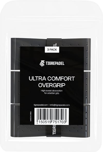 TigrePadel - Overgrip - Grip - Padel grips - Griptape - Ultra Comfort - Padel - Overgrip tennis - Overgrip padel - Zwart - 3 stuks