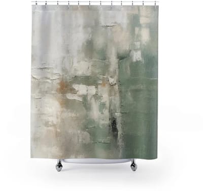 Floraweg Douchegordijn,Shower Curtain,badgordijn,badkamergordijn,Abstracte tekening in olieverf digitale printen -Anti Schimmel - Inclusief 12 ringen -met 12 stuks douchegordijnhaken – Waterdicht -Wasbaar- Polyester - 180x200 cm