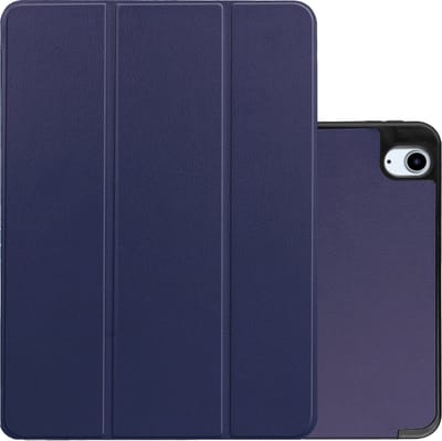 Hoes - Geschikt voor Apple iPad Air 5 (2022) - 10.9 inch - 5e Generatie - M1 - Dun & Stevig - Trifold Bookcase - Hard Cover Case - Met Uitsparing Geschikt voor Apple Pencil - Hardcover Book - Tablet Hoesje - Donkerblauw